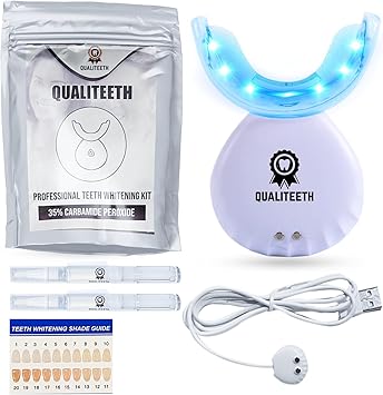 Teeth Whitening Kit for White Teeth | Tooth Whitening Kit with LED Light | 2 Teeth Whitening Pens, LED Mouthpiece | 35% Carbamide Peroxide Whitening Gel | Professional Oral Product