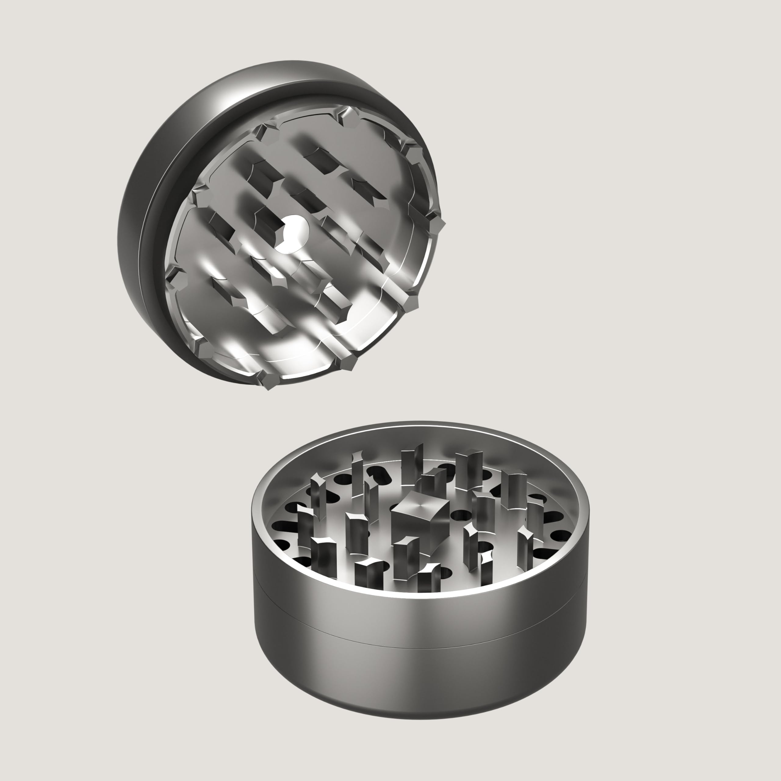 Bloomint Titan Premium Grinder Metall 62 mm, Crusher Korrosionsfrei und langlebig, Metall Grinder 3 teilig, Extra scharf
