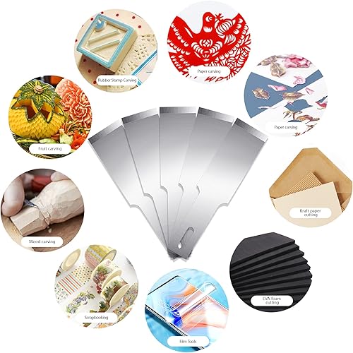 Miniatura 6 de Juego de 100 cuchillas de hobby #17, cuchillas de repuesto para cuchillos de hobby con caja de almacenamiento para arte y manualidades, suministros