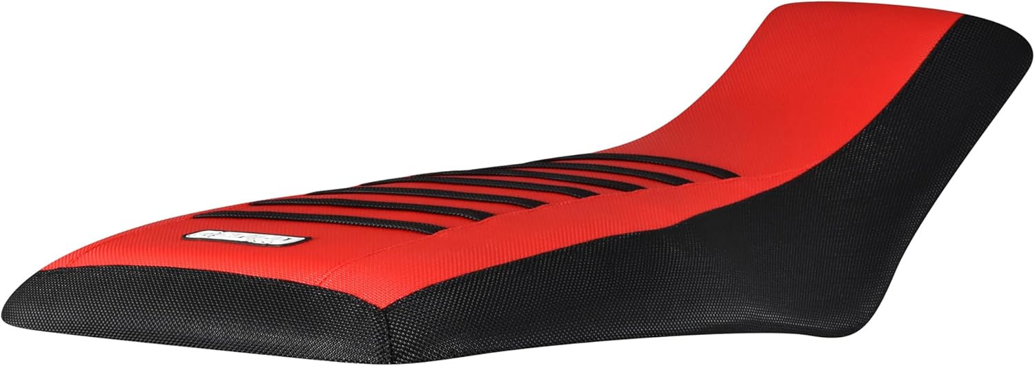 Enjoy Mfg Seat Cover - Compatible with Polaris 2014-2023 Sportsman 450 570 Black Sides/Black Ribs #343 Logo (Black Sides/TM Blue top/Black Ribs)