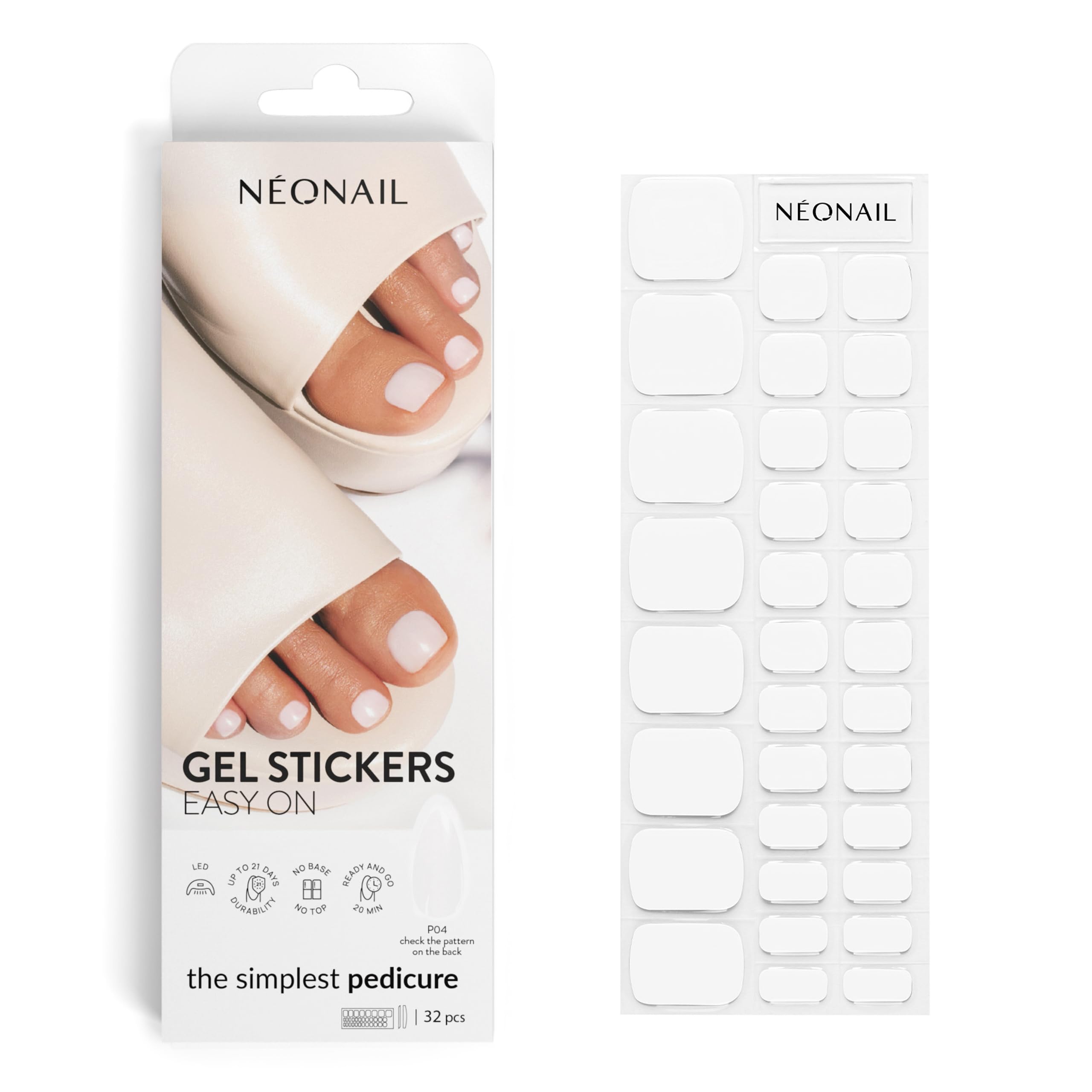 NÉONAIL Nagelfolie UV Härtend - Gel Stickers Easy On - UV Gel Strips - Fingernägel zum Aufkleben - Nagelsticker - Nagellackstreifen - Nagelaufkleber - Aufkleber Nägel - P04