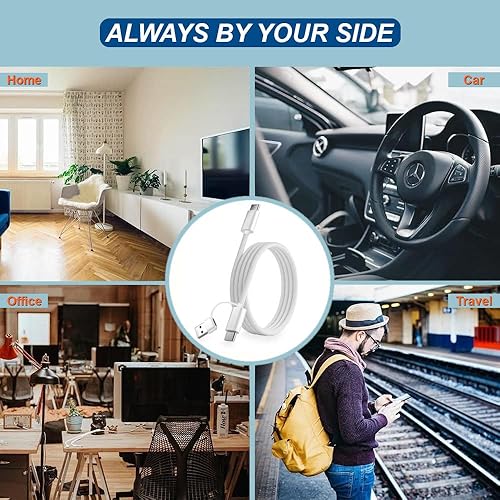 Miniatura 6 de Cargador de pared USB C delgado de 18 W y 2 en 1 para cable USB C de Apple (3.3 pies/60 W), cable USB C trenzado para CarPlay, Android Auto, iPhone