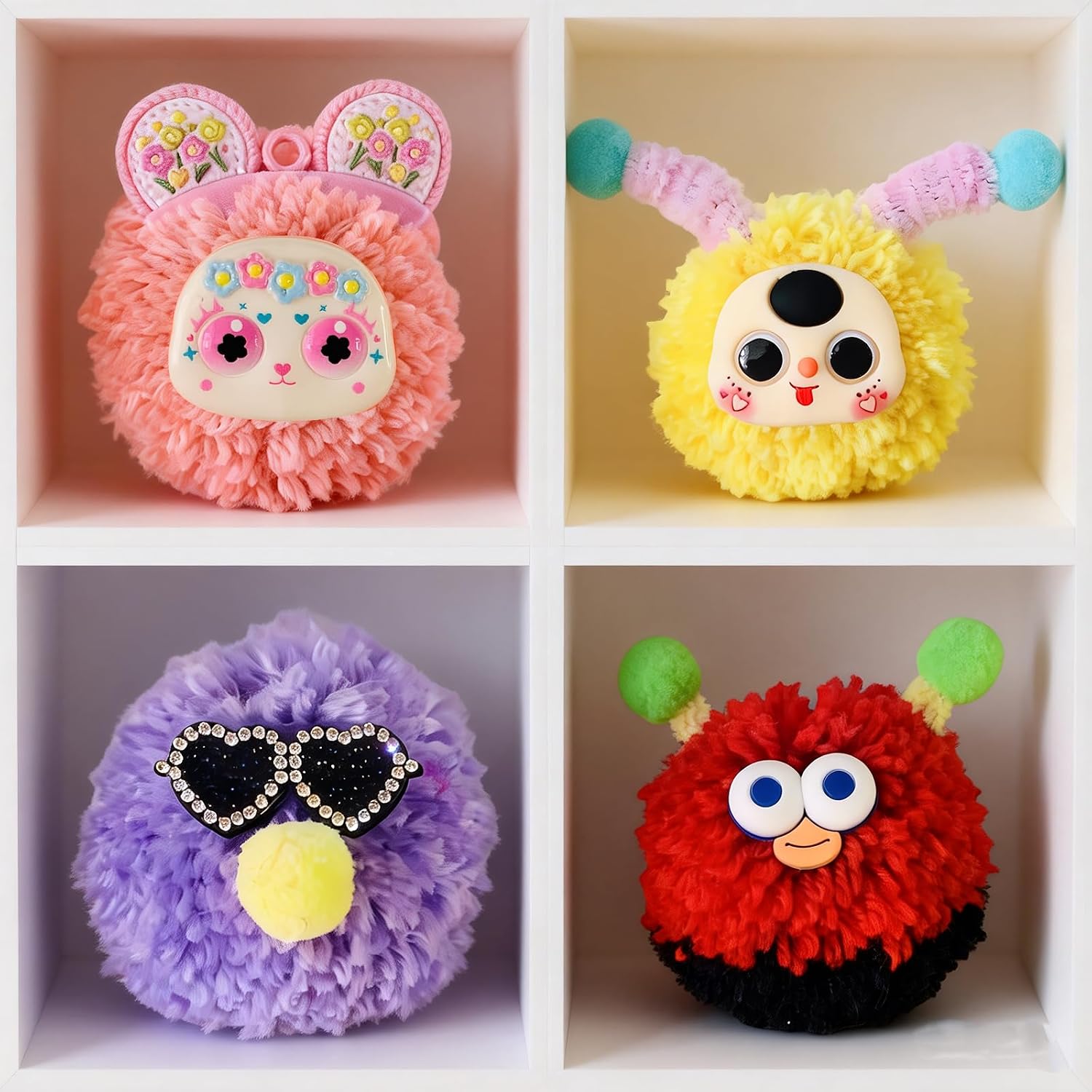 Pom Poms Maker Kit ,DIY Keychain Making Supplies,Craft Kit for Adult