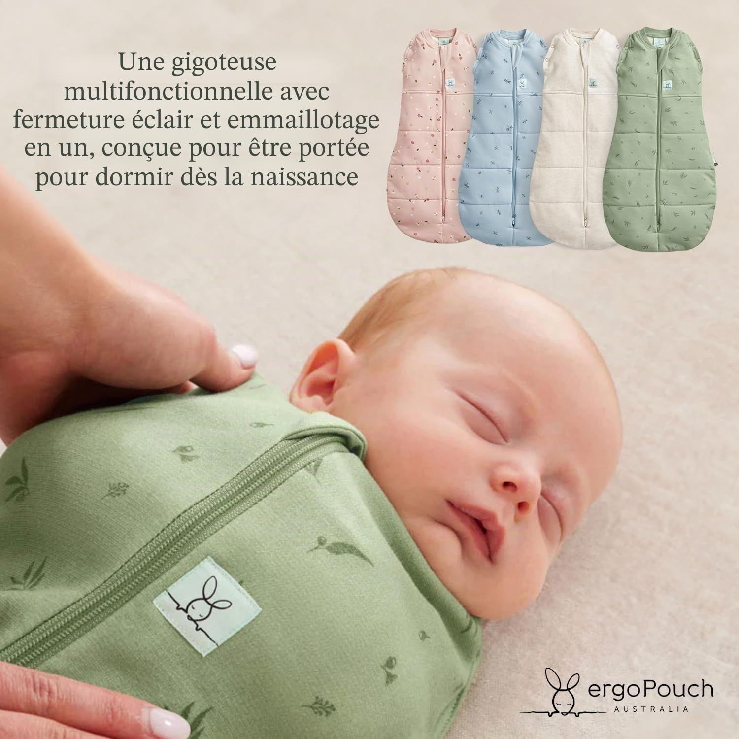 ergoPouch Gigoteuse bébé 0,2 Tog, 0-3 mois, contrôle de la température, couverture portable (libellule)
