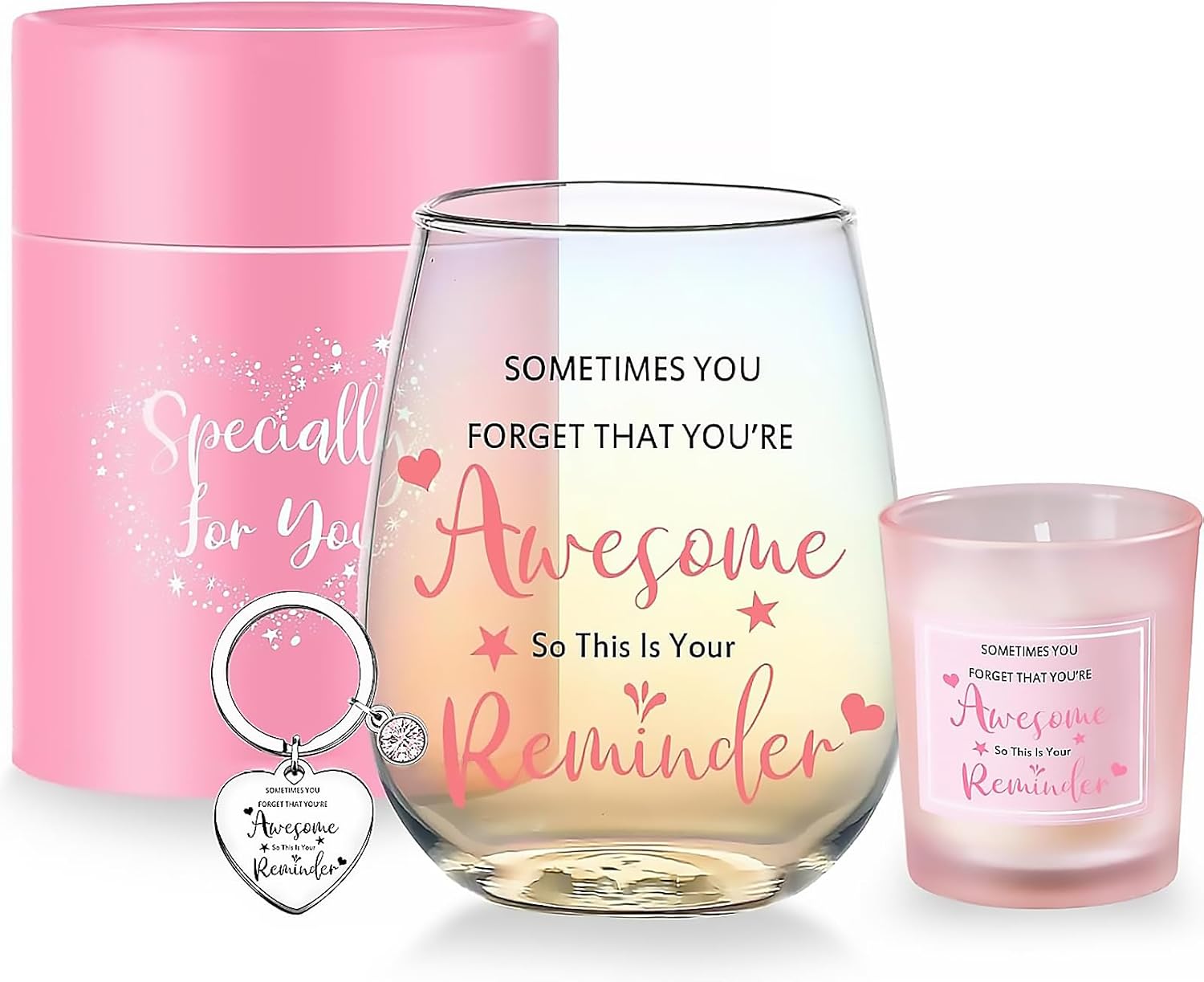 Thank You Gifts for Women Stemless Wine Glasses Presents for Women Personalised Friendship Birthday Gift Leaving Gifts Pamper Gifts for Women Colleagues Bestie Sister Best friend Gifts for Her 480ml