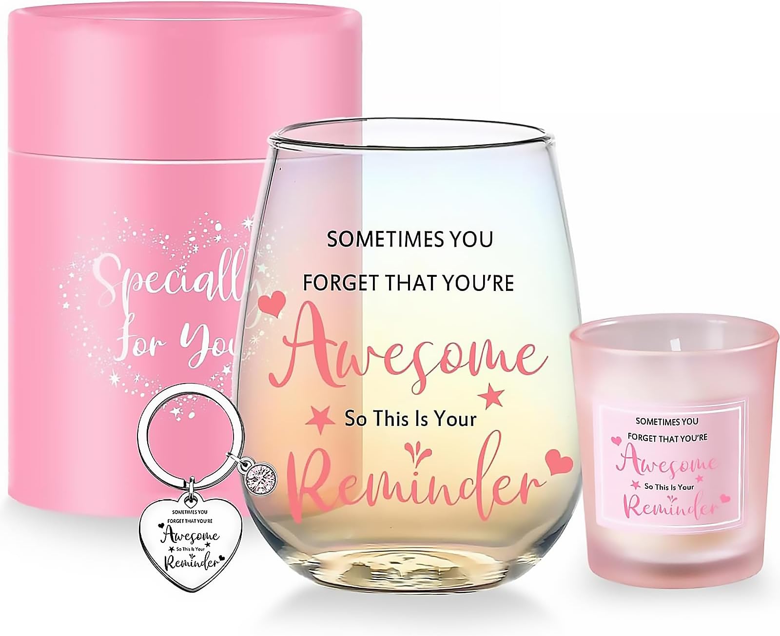 Thank You Gifts for Women Stemless Wine Glasses Presents for Women Personalised Friendship Birthday Gift Leaving Gifts Pamper Gifts for Women Colleagues Bestie Sister for Her 480ml