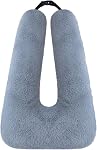 Traveling Car Pillow for Kids Adults, Kids Travel Pillow, Kids Car Pillow for Sleeping, Car Seat Pillow for Toddlers, Head and Body Support U Shaped Pillow for Travel (Blue)