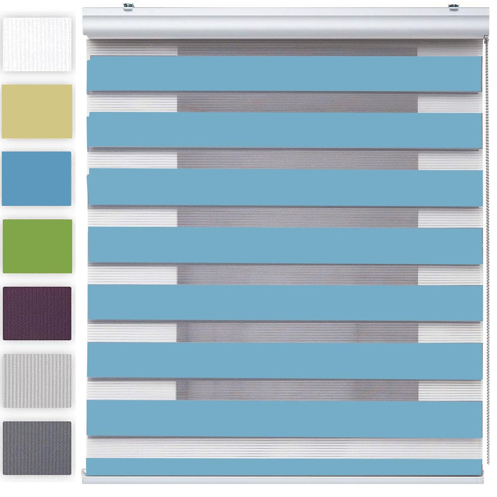 Persianas venecianas para evitar el calor y oscurecer estancias, azul horizontal de 105x240 cm