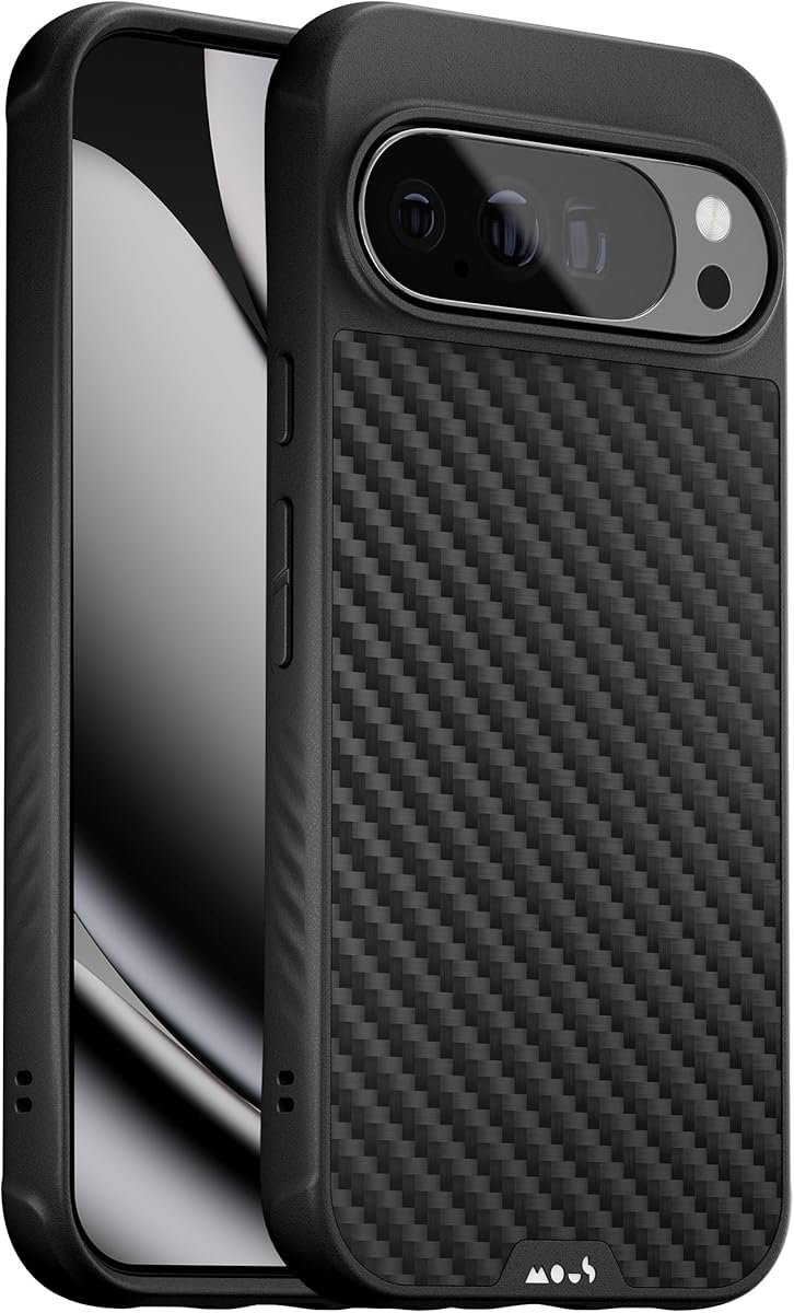 Mous for Google Pixel 10 Pro XL (2025) Case, Compatible with Qi2 MagSafe and Pixelsnap - Limitless - Protective Pixel 10 Pro XL Carbon Fibre Case - Shockproof Phone Cover, Black
