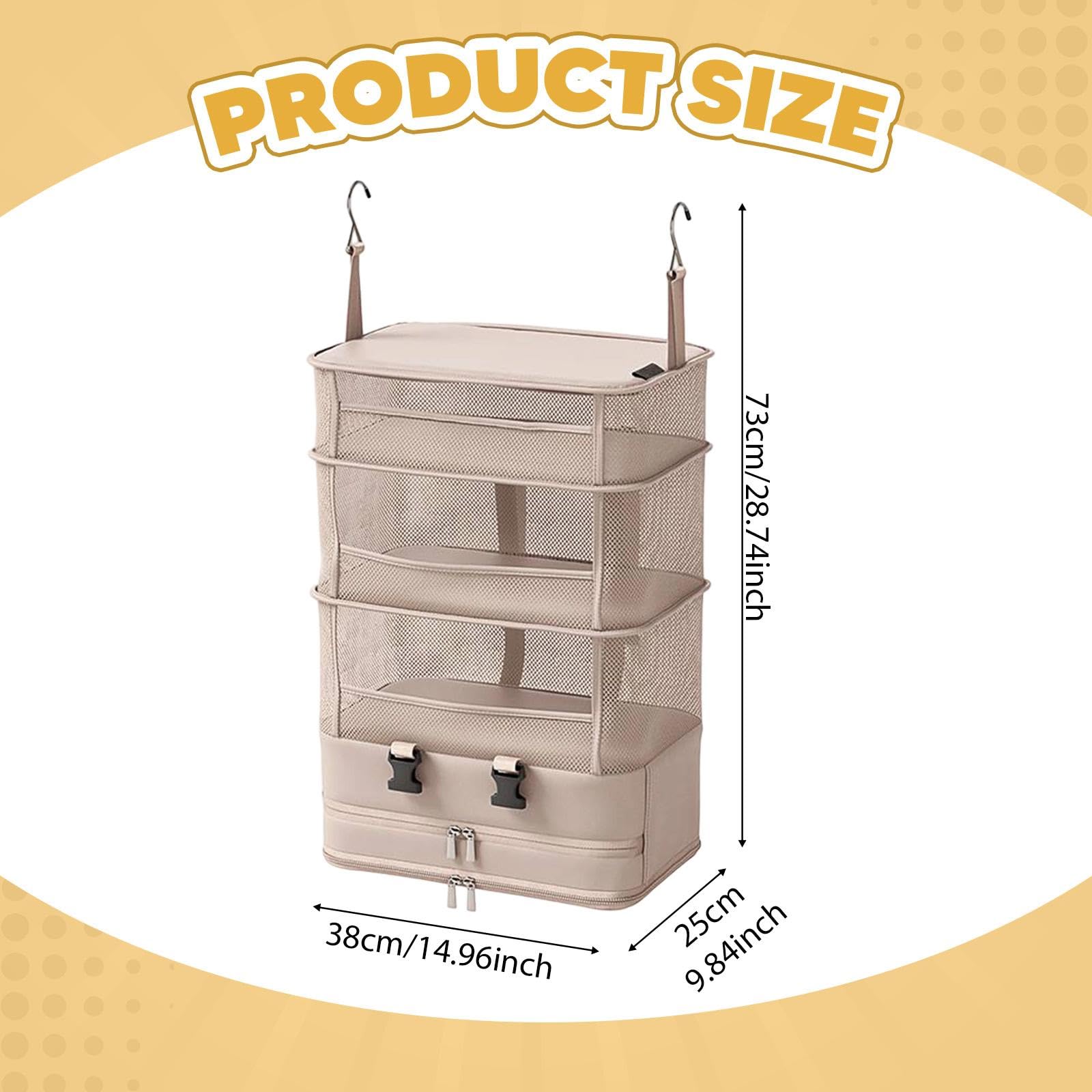 Hängender Reiseorganizer Tragbare Aufbewahrungsbox Faltbares Gepäckregal Hängetasche Aus Strapazierfähigem Polyester für Übersichtliche Organisation F