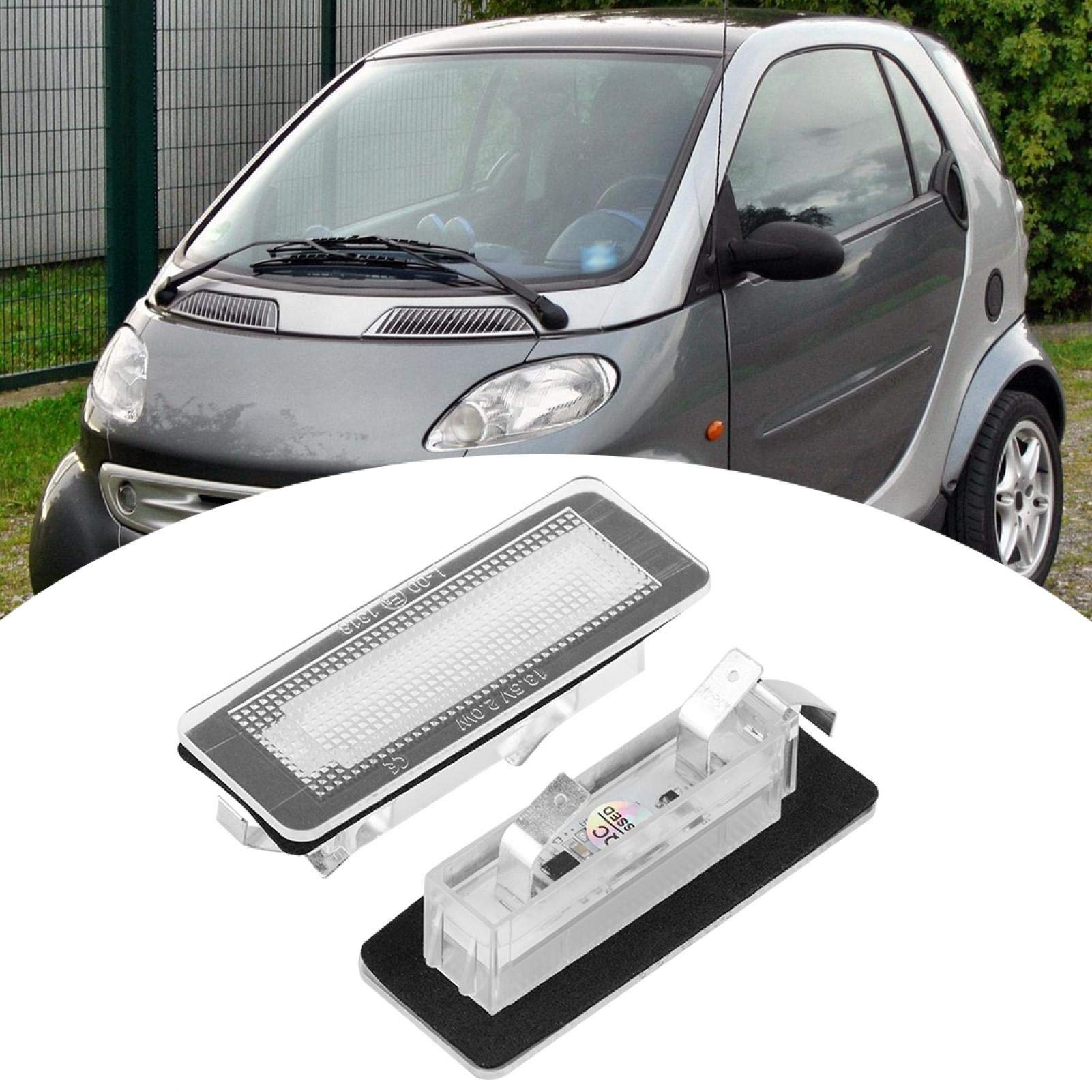 luci targa smart 450 + Luce Targa, 2 pezzi Numero di Targa Automobilistica Luce Fredda LED Light Lamp Adatto per Smart Fortwo W450 W451 W453