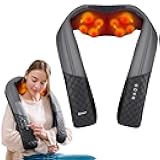 KINGJOY Neck and Shoulder Massager with Heat, Shiatsu Neck and Back Massager for Back, Shoulder, Legs, 2025 Upgraded 4D Kneading Deep Tissue Pain Relief, Gifts for Women/Men/Mom/Dad, Plug-in Use Only