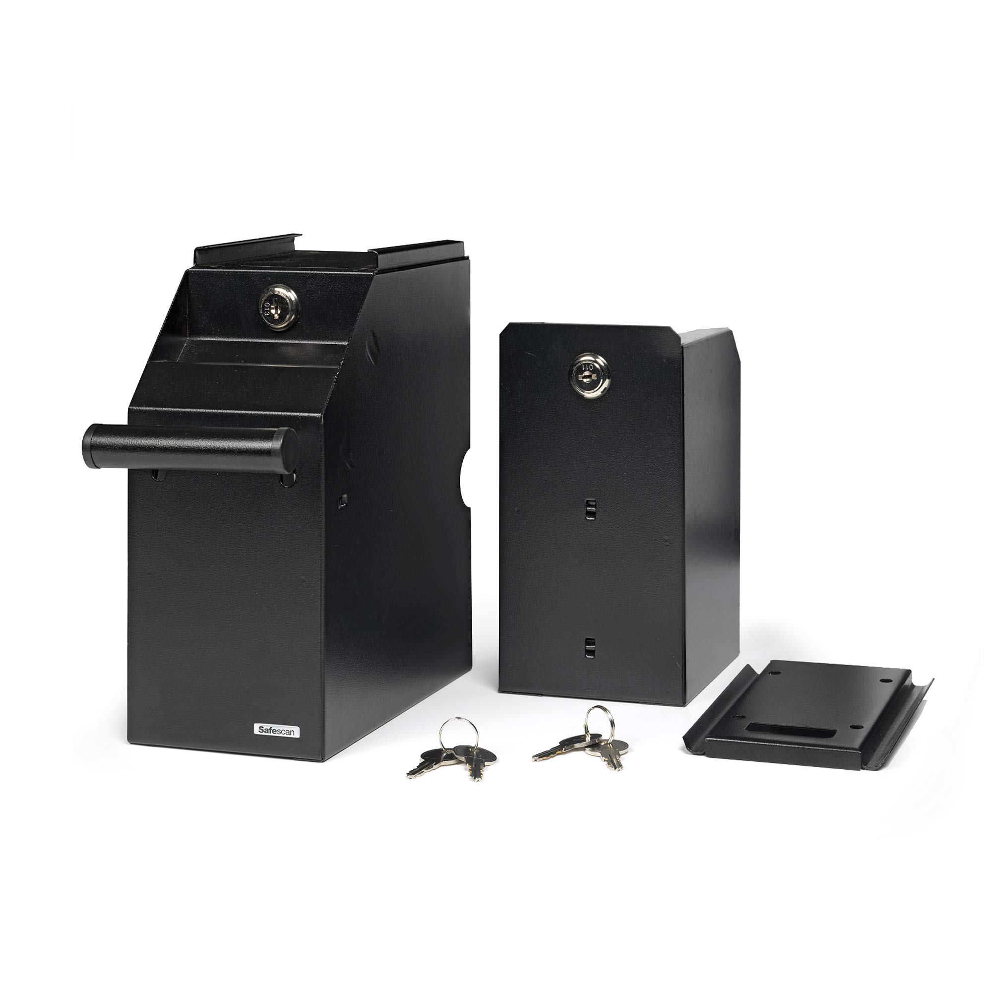 Safescan 4100 POS Safe (schwarz), sichere und diskrete Aufbewahrung von bis zu 300 Banknoten - perfekt für die Montage unter dem Verkaufstresen - Einfache Installation in der Nähe Ihre Kassenschulade