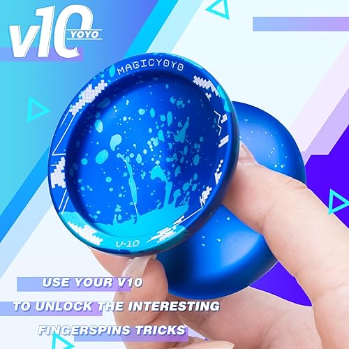 Miniatura 4 de Yoyo Yoyo V10 profesional que no responde - Yoyo giratorio de dedo para niños principiantes, trucos de yoyo de metal profesional para adultos