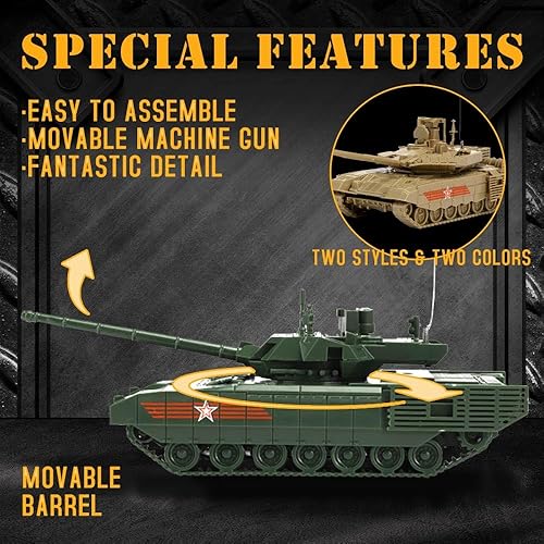 Miniatura 5 de ViiKONDO Kit de modelo de tanque de juguete, escala 172, moderno ruso T-90MS, vehículo tanque de batalla principal, plástico de bricolaje, equipo de