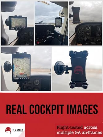 Airplane Tablet Holder for Pilots - Multi-Angle Display Suction Cup Mount, ProAviator Aircraft Phone Holder for iPad mini, iPad Pro 13 12.9 11, Galaxy Tab, iPhone, 4-13