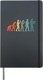 Vintage Evolution Coin Collector Numismatics Coin Collecting Hardcover Journal, Black