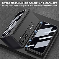 Vista 4 de PUROOM - Funda para Samsung Galaxy Z Fold 7 con protector de pantalla de privacidad, cobertura magnética de bisagra, soporte integrado, todo Negro