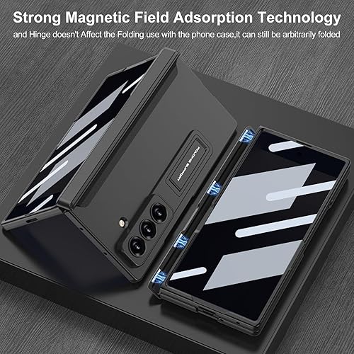 Miniatura 4 de PUROOM - Funda para Samsung Galaxy Z Fold 7 con protector de pantalla de privacidad, cobertura magnética de bisagra, soporte integrado, cuerpo