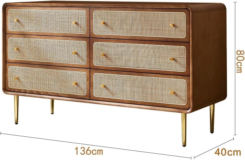 Sideboard Cabinet Wooden Rattan Sideboard Modern Dining Drawer Storage Cabinet Storage Cabinet Entrance Cabinet Sideboard Cabinet with Drawers