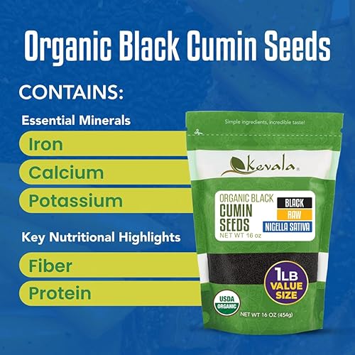 Miniatura 3 de Kevala Semillas de comino negro crudas orgánicas (Nigella Sativa) 1 libra