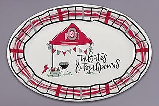 Magnolia Lane Ohio State Buckeyes Tailgates & Touchdowns Oval Barbeque Plate, 18-inch Length, Melamine, Kitchen Accessories