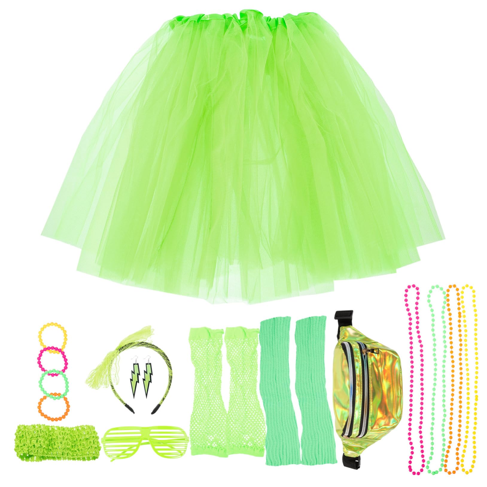 LIFKOME Neonfarbene House Party Kleidung Für Damen Outfit Für Damen Kostüme Für Tanzkostüm Disco Party Halsketten Requisite Kostüm Zubehör Halskette Aus Kunststoff