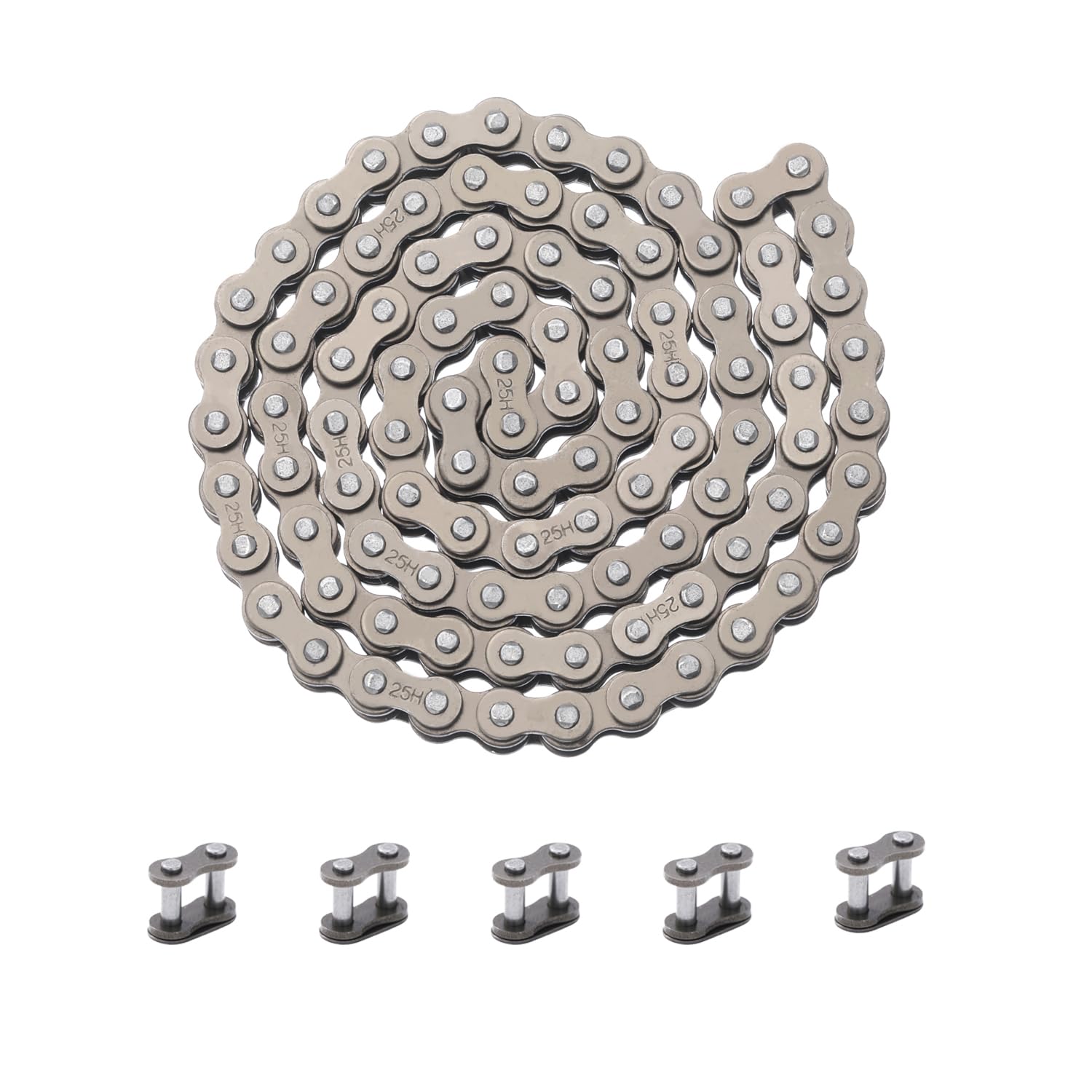 KAMIER #25 Roller Chain 88 Links with 5pcs Master Links Heavy Duty for Razor E200 E200S RX200 EcoSmart Metro SUP Cargo Kids Electric Scooter 25H Drive Chain Parts