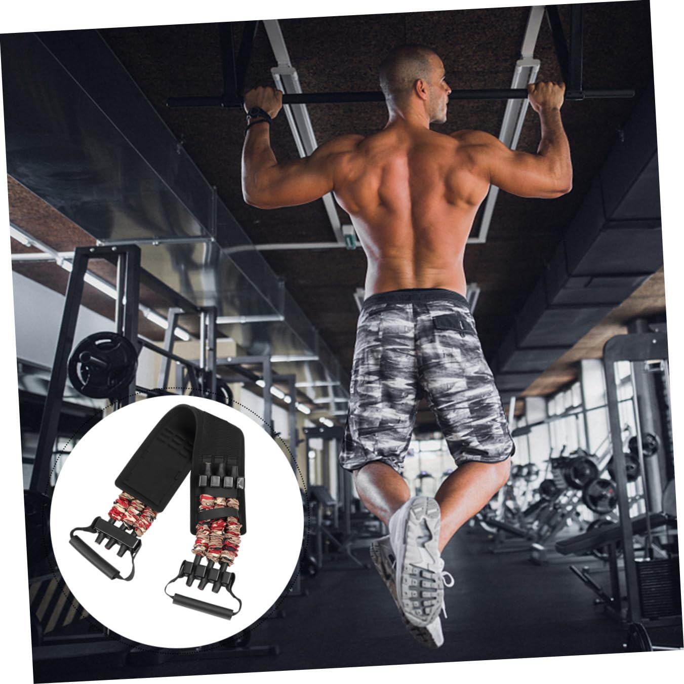 Toyvian Bande Elastiche Resistenza per Allenamento Panca e Espansione Petto Vita Imbottita in Nailon Morbido per Fitness e Body Building