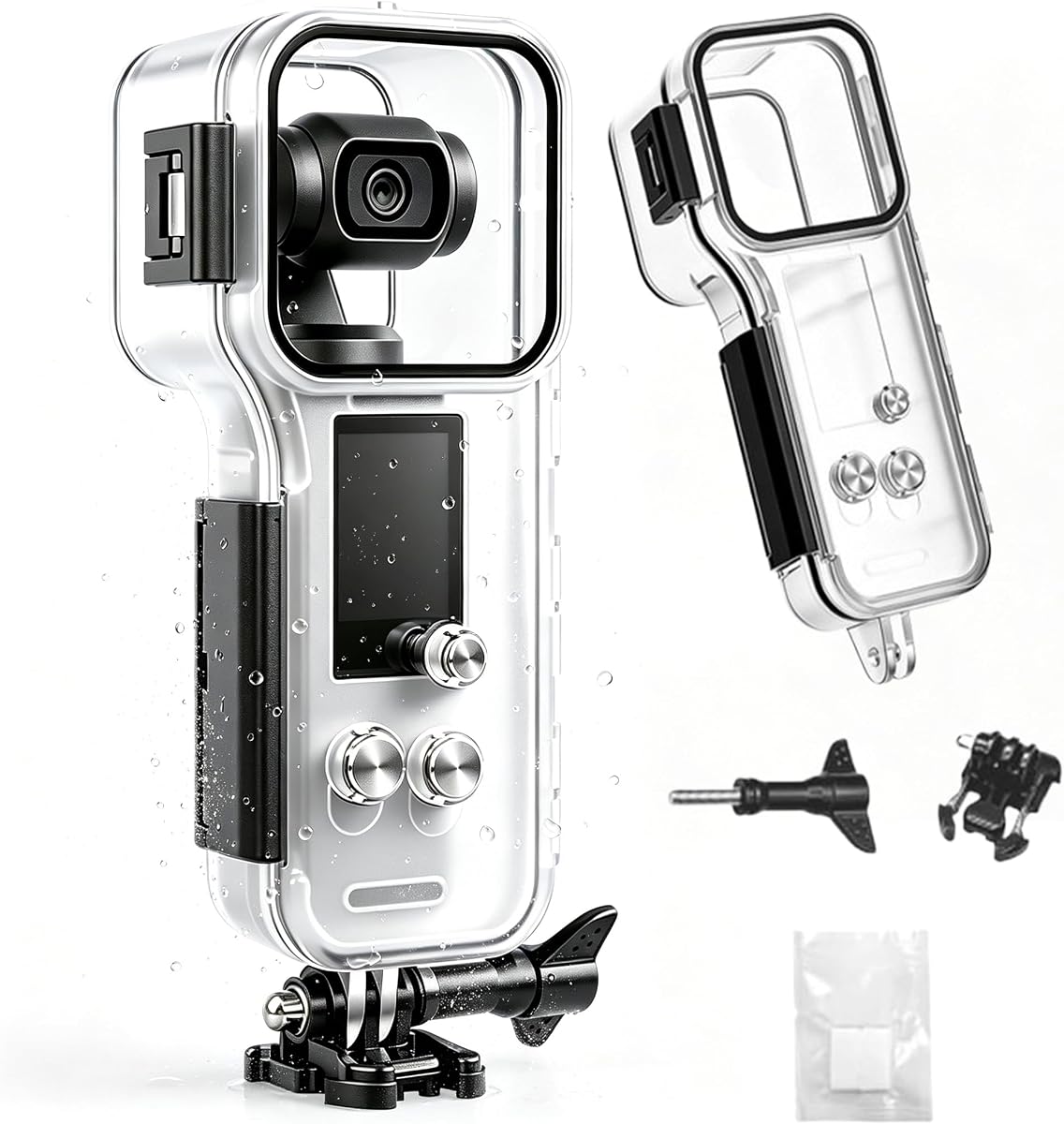Coyktonty OSMO Pocket 4 Dive Case,Waterproof Case for DJI Osmo Pocket 4 Camera, 50M Dive Shield for Underwater Filming, Diving, Swimming, Waterproof and dustproof with Adapter Mounting Bracket