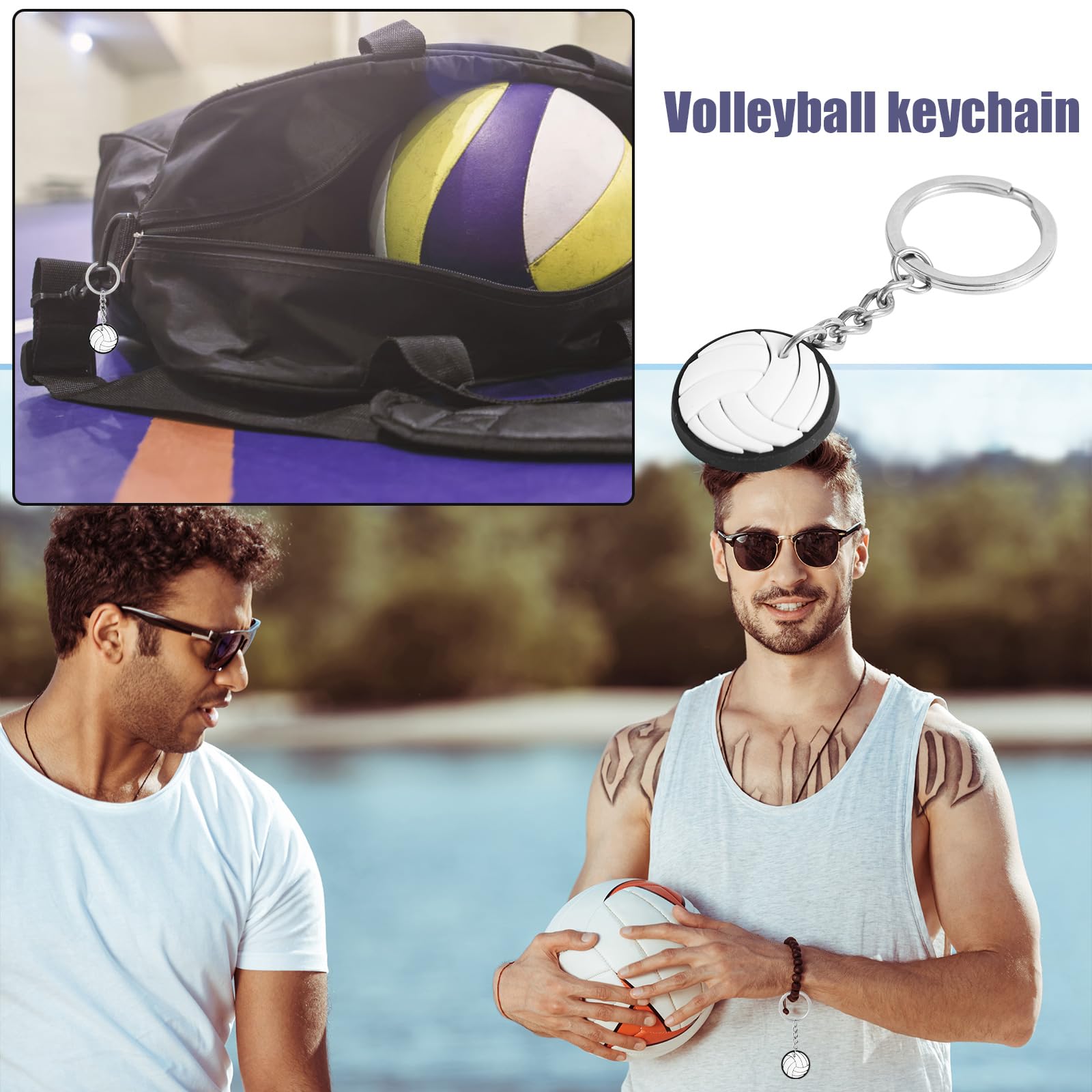 Gosknor 20 Llaveros de Voleibol, Llaveros Deportivos Regalos del Equipo de Voleibol para Fiestas Deportivas Regalos de Cumpleaños Mochilas Adornos para Llaves
