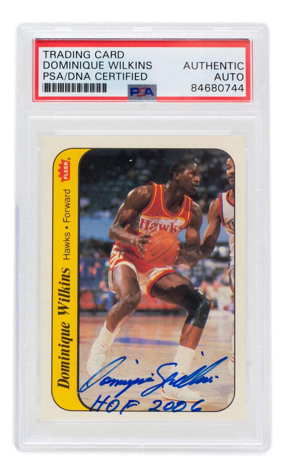 Dominique Wilkins Signed 1986 Atlanta Fleer Sticker Basketball 