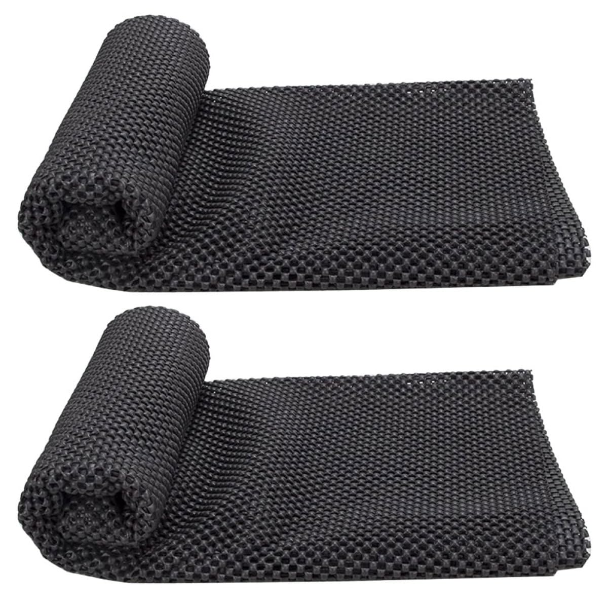 Vaguelly Tapis Antidérapant Voiture Noir 2 Pièces en PVC, Protection
