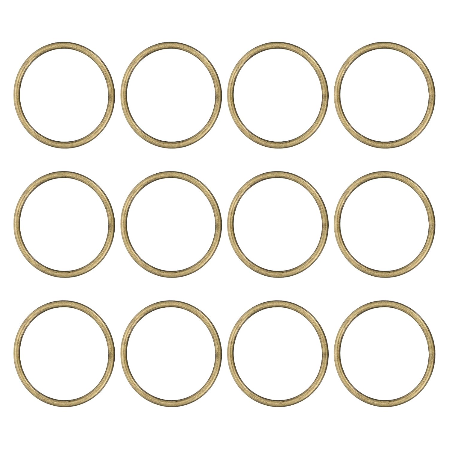 PATIKIL 12 Pcs Metal O Rings, 1-9/16" ID 0.12" Thick Seamless Welded Multi-Purpose Round Ring Hardware for Belts Bags Dog Collar Macrame Hanging, Bronze