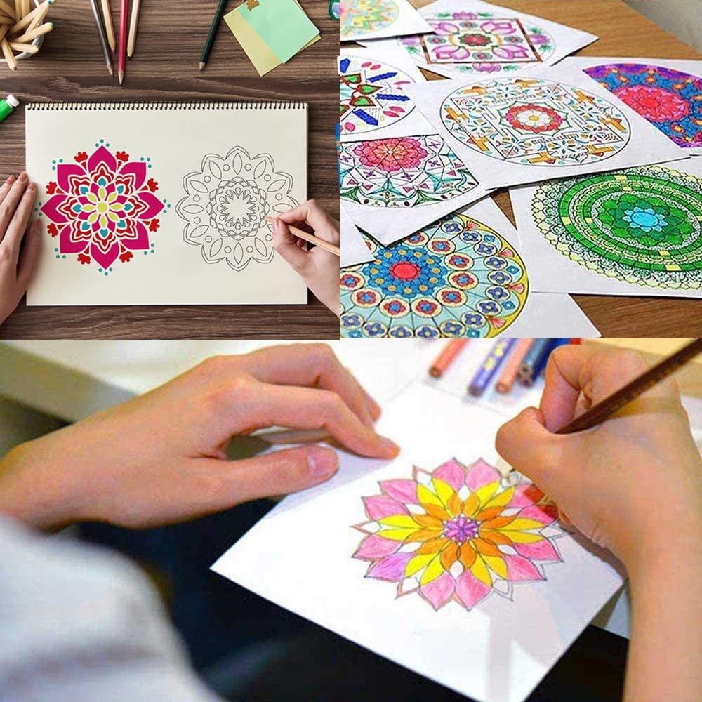 Stencil Mandala Geometrici 64 Pezzi - Template Per Pittura Su Legno, Tessuto E Pareti - Foto 6