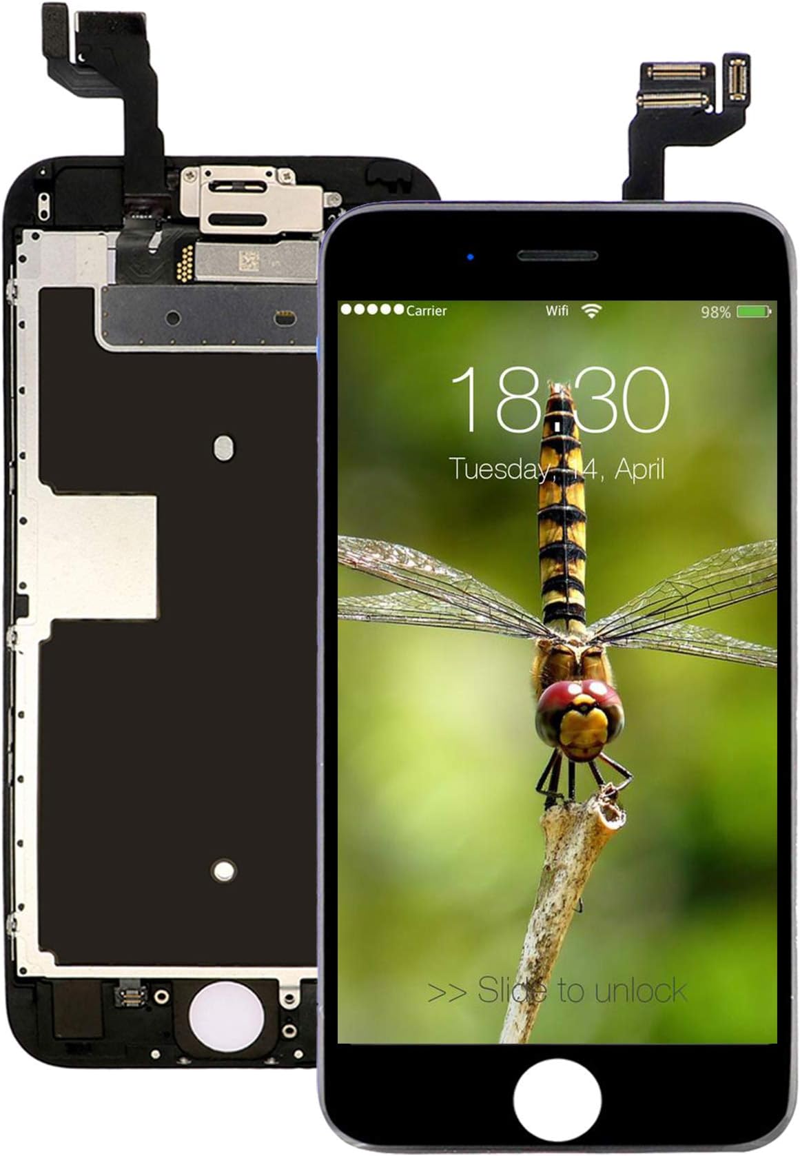 Screen Replacement for iPhone 8 Plus White, LCD Display and Touch Screen Digitizer Replacement for A1633, A1688, A1700 w/Facing Proximity Sensor, Ear Speaker, Front Camera and Repair Tools