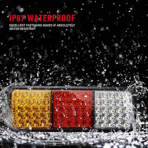 Miniatura 3 de Auovo 75 luces LED traseras de camión DC12V ámbar rojo blanco señal de giro de freno de marcha atrás remolque barra de luz trasera lámparas