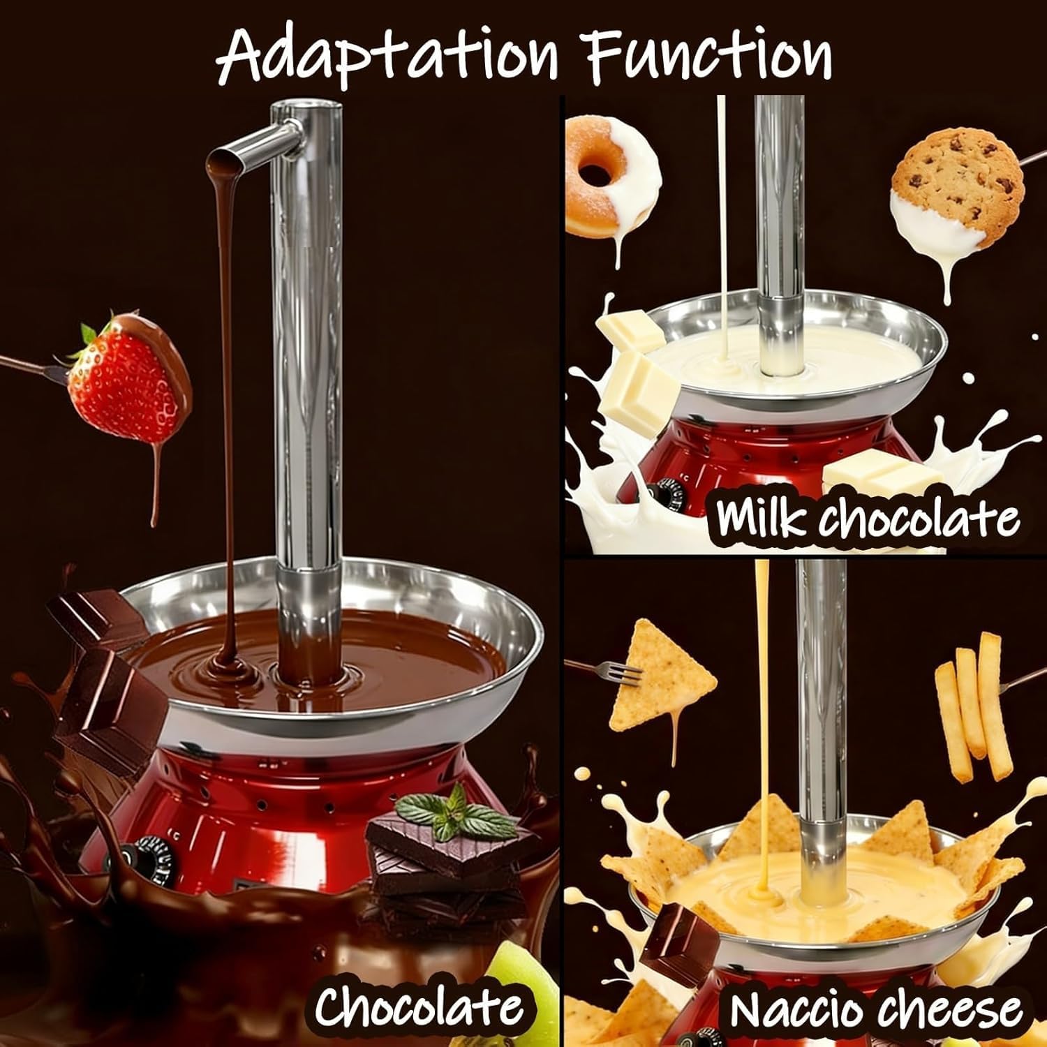 Macchina Per Fontana Di Cioccolato Professionale, Modello A Rubinetto Con Cascata Di Cioccolato, Temperatura Regolabile Da 30 A 110 °c, Capacità 3000 Ml, Ideale Per Feste, Matrimoni E Compleanni.