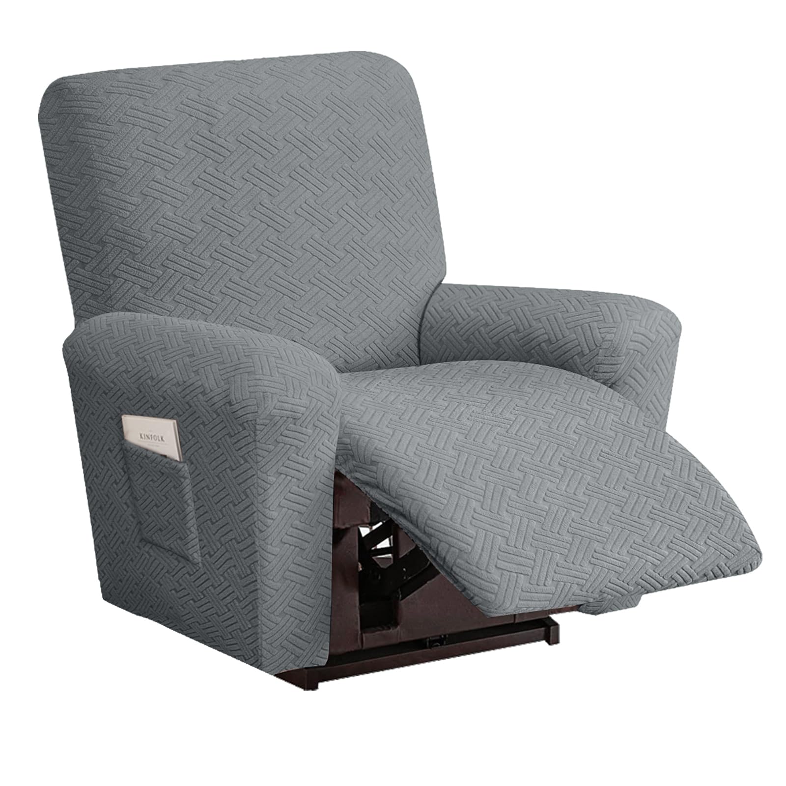 Housses de canapé inclinable extensible et couvre coussin de fauteuil relax 4 pièces
