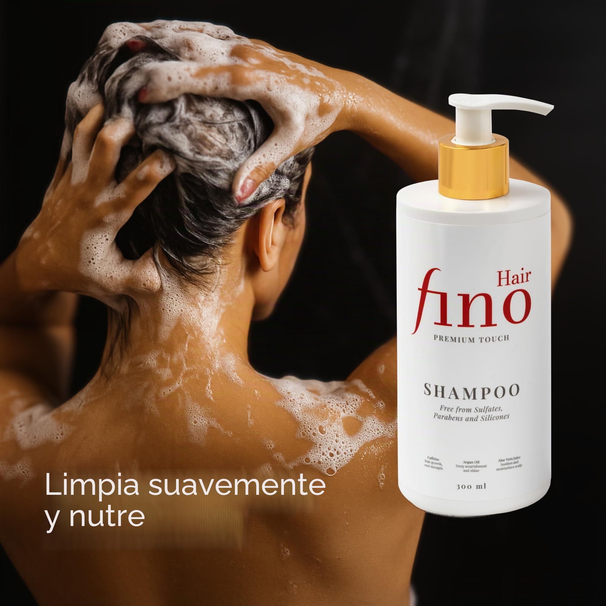 fino Hair Pack Champú y Acondicionador - cabello seco y dañado | Biotina, queratina y cafeína - cuidado, brillo y anti-frizz, sin siliconas ni parabenos