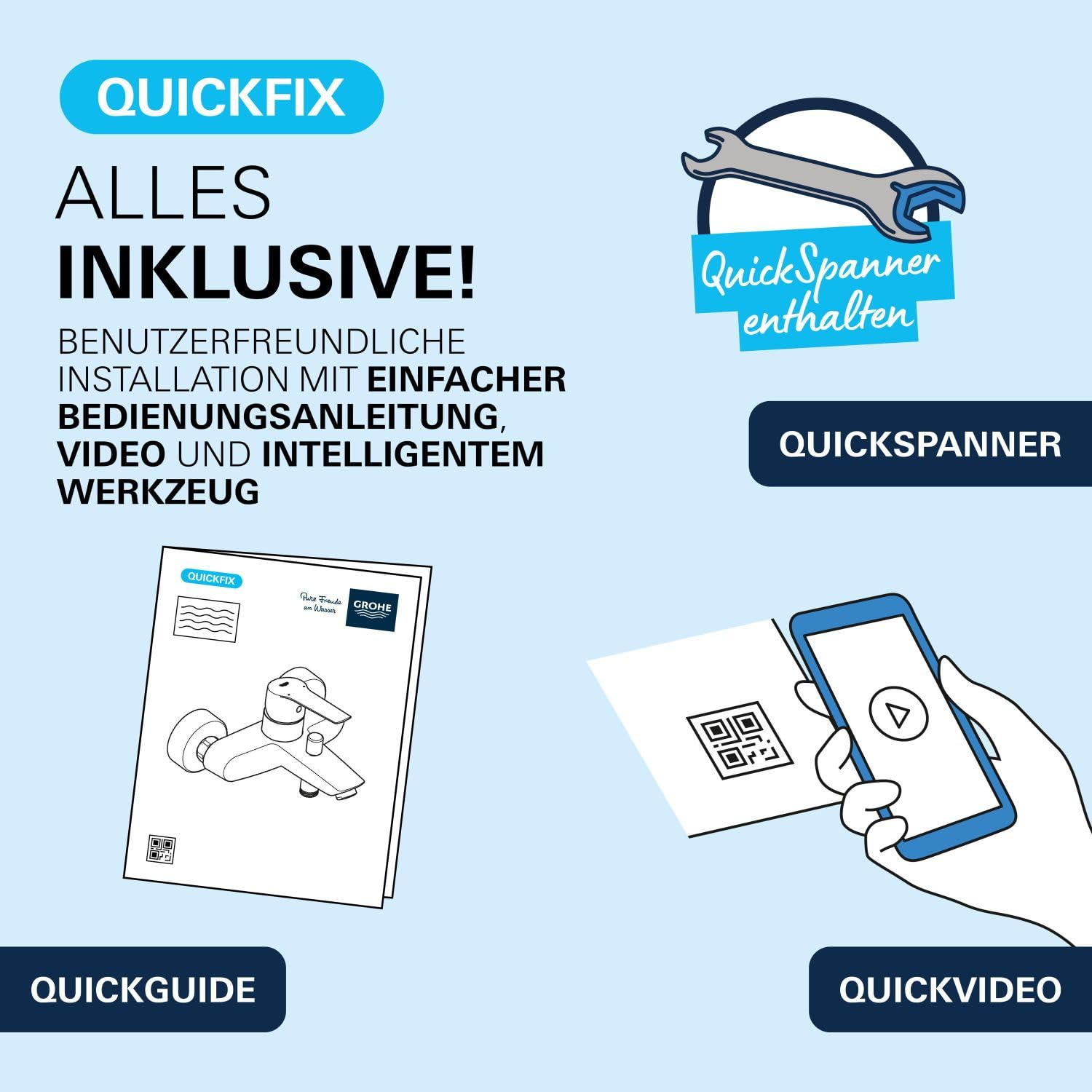 GROHE Precision Flow, Duscharmatur wassersparend (Thermostat hält Temperatur konstant, Verbrühschutz bei 38°C, Mischbatterie mit Wasserspartaste für die Dusche, mit 3in1 Werkzeug), chrom, 34840000