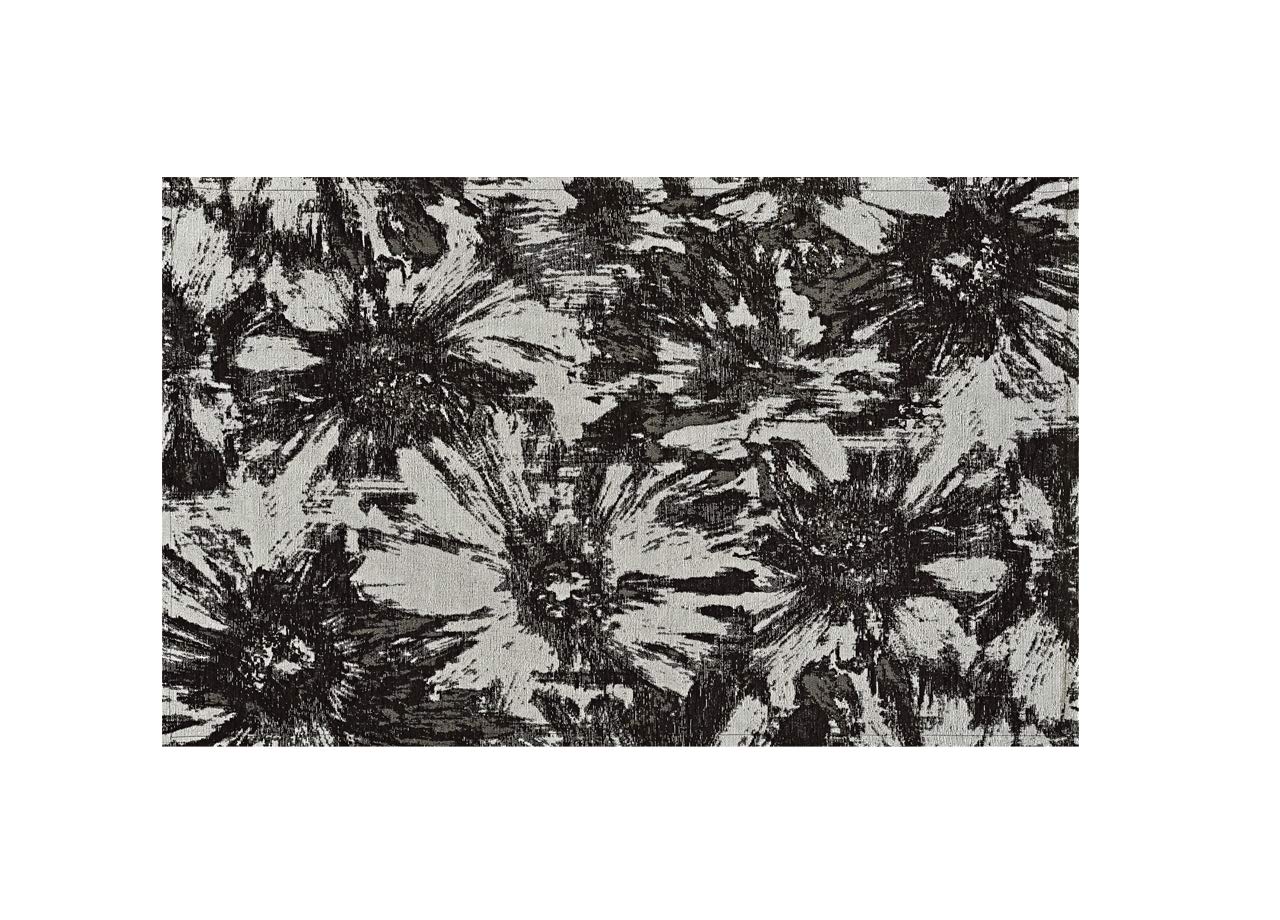 BIANCHERIAWEB Alfombra de salón de Terciopelo Antideslizante DIS Fior Di Loto Color Negro Suardi