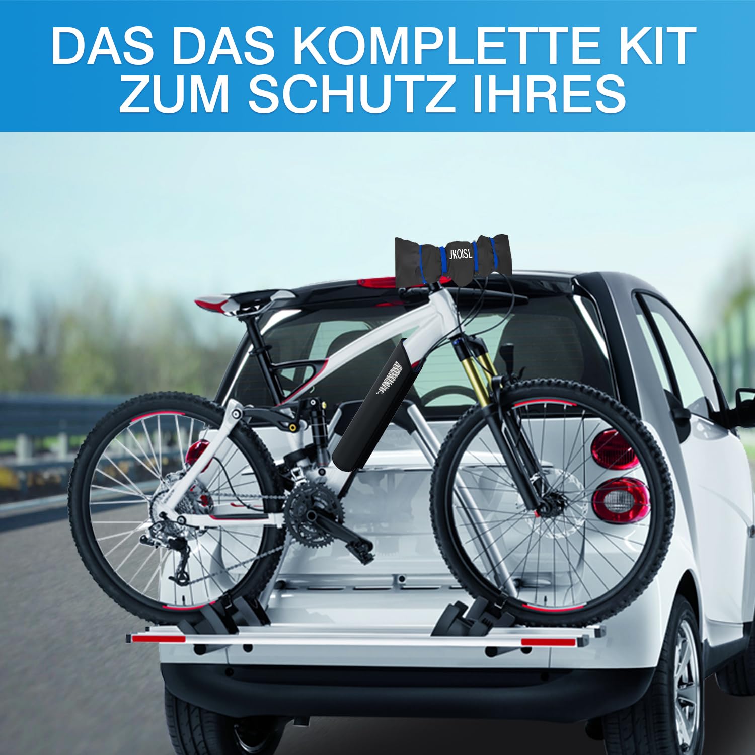 Osłona akumulatora roweru elektrycznego [dla ram o obwodzie 32-40 cm] + osłona kierownicy roweru elektrycznego, 2-częściowy zestaw ochronny do transportu roweru elektrycznego JKOISL