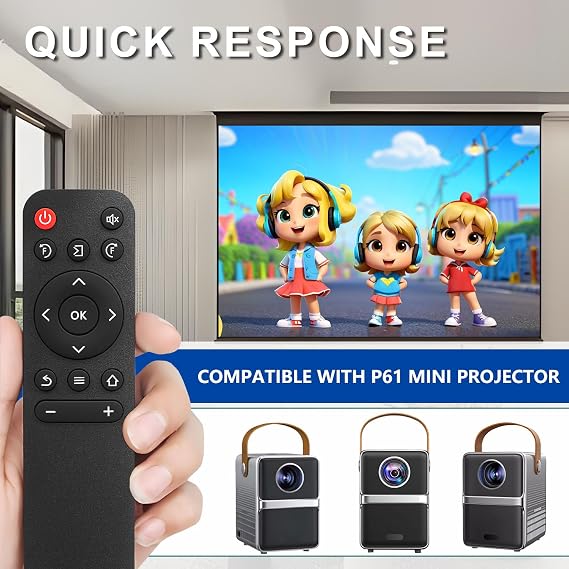 Replacement Remote for Mini Projector,Compatible with Wimius P61 Mini Projector.