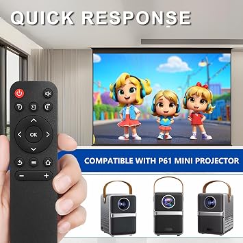 Replacement Remote for Mini Projector,Compatible with Wimius P61 Mini Projector.