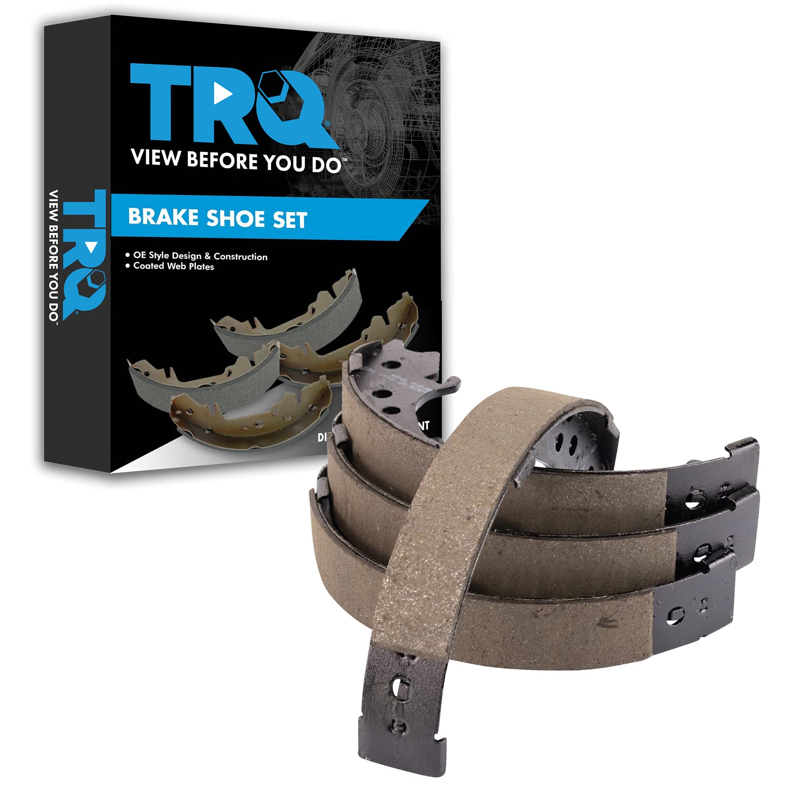 TRQ Rear Parking Brake Shoe Set
