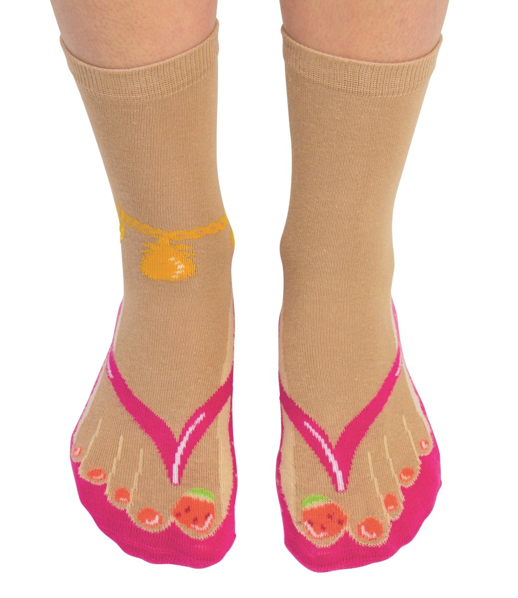 Cockney Spaniel Ladies Novelty Flip Flop Socks