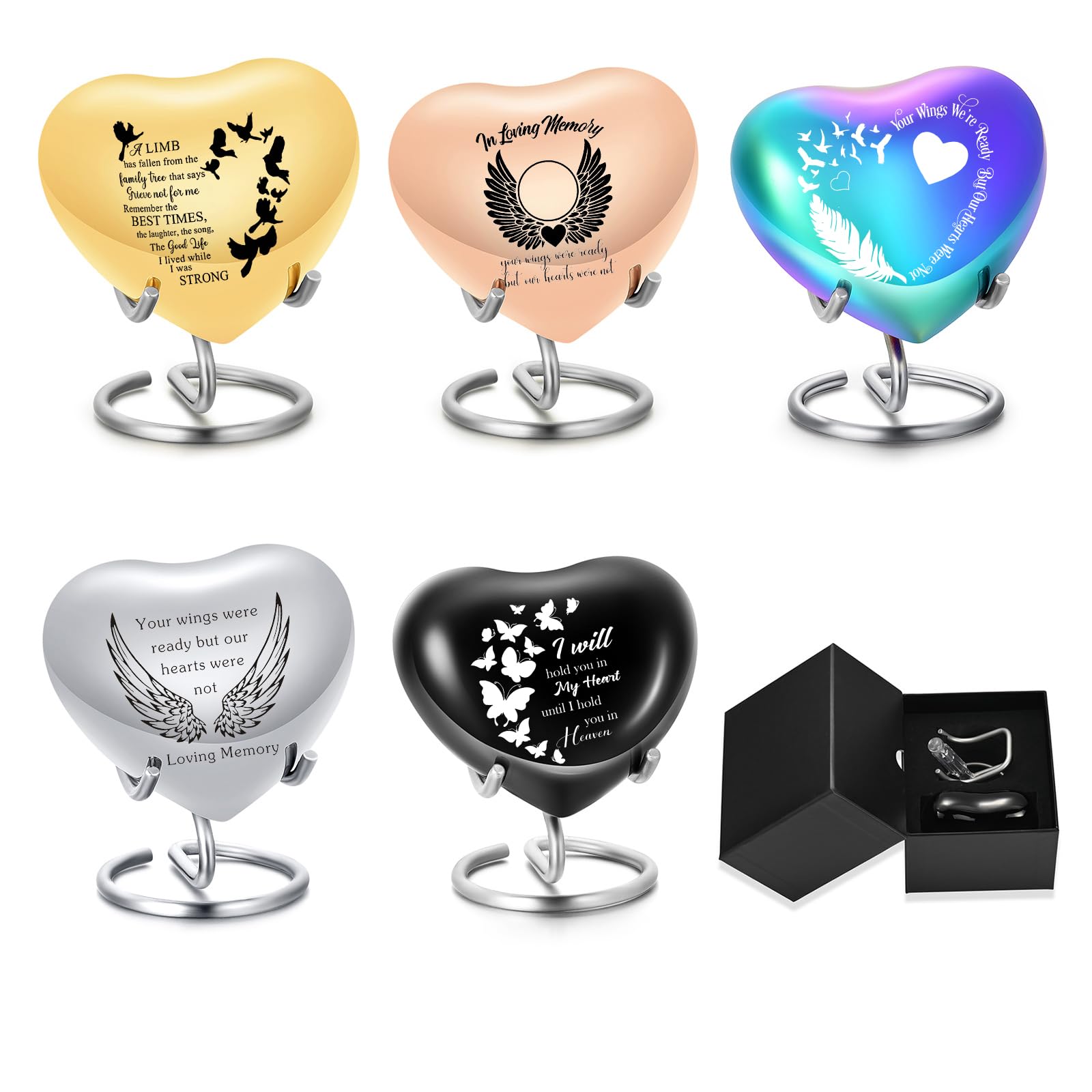 Urnas en forma de corazón para cenizas humanas Urnas en forma de corazón para cenizas de mascotas Mini urna relicario Pequeña urna de recuerdo Urna para gato Urna para perro Decoración conmemorativa