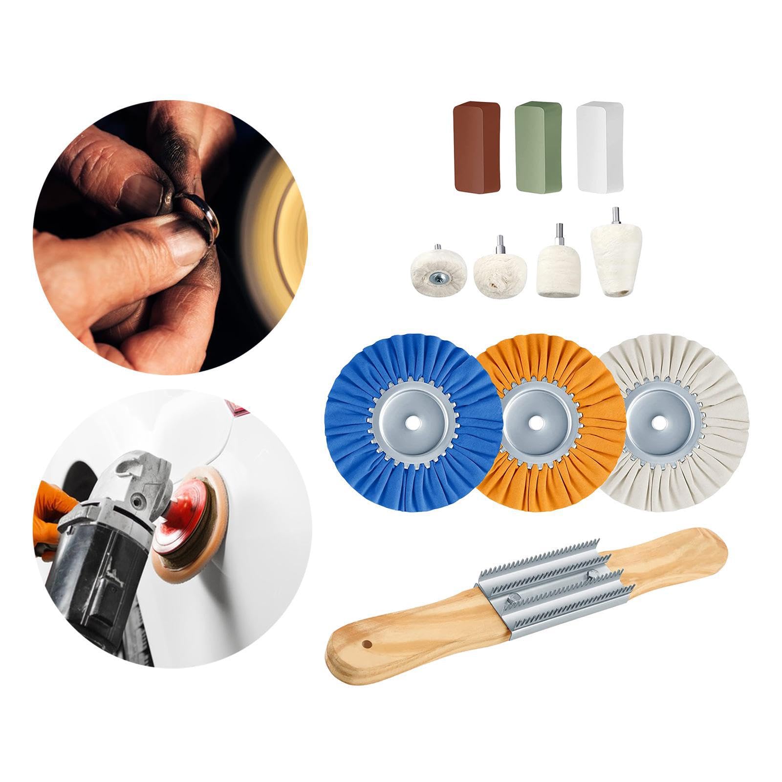 Polierscheiben Set, vielseitiges, scheibenförmiges Werkzeug, | Poliertuch, hervorragend geeignet zum Polieren von Schmuck, Holz, Holzschnitzereien und Edelstahl.