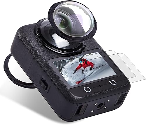 JZW-Shop Protector de lente de PC con 2 protectores de pantalla compatibles con cámara de acción DJI OSMO 360, 9H, protección contra arañazos,